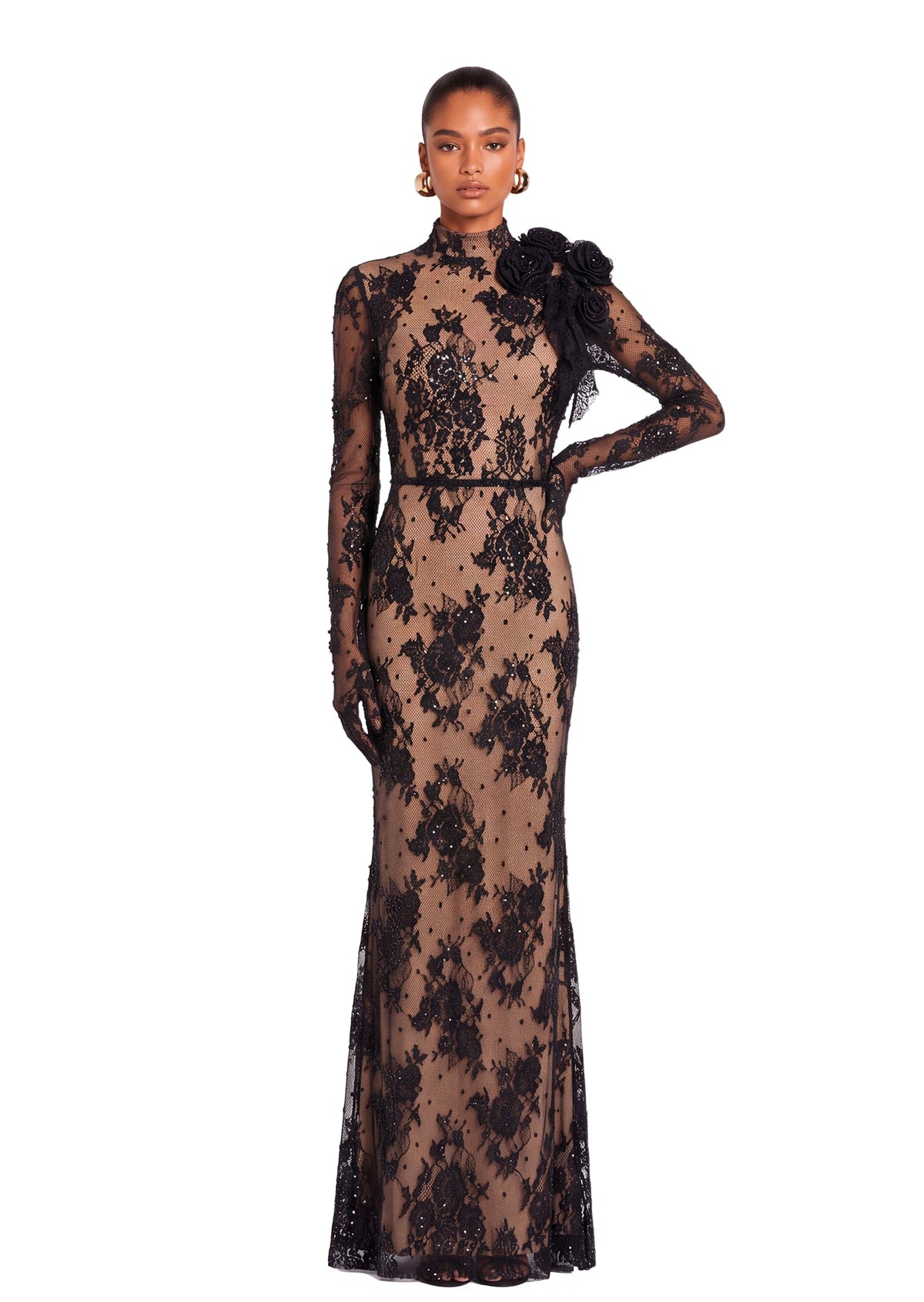 Pala Lace Maxi Dress In Black