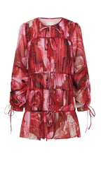 Floral Ruching Mini Dress
