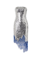 Haakon Strapless Lace  Sequin Midi Dress