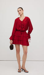Ruffled Layered Mini Skirt Two Piece Sets
