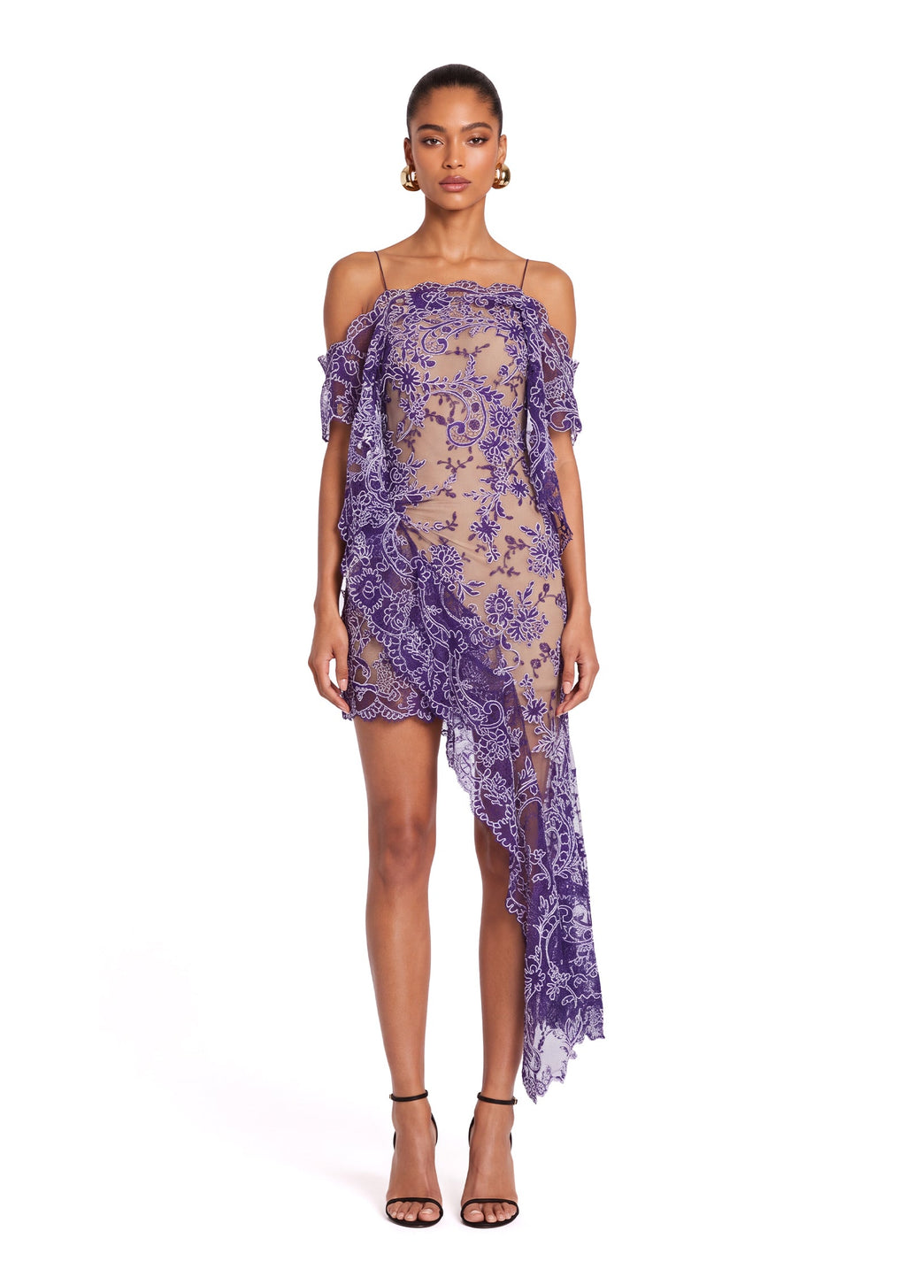 Maalik Sleeveless Lace Midi Dress