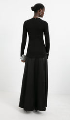 Trendy Knitted Satin Maxi Dress