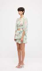 Floral Knot Cut Out Mini Dress Sets