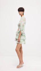 Floral Knot Cut Out Mini Dress Sets