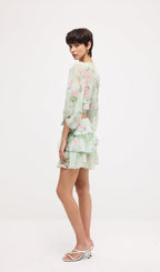 Floral Knot Cut Out Mini Dress Sets