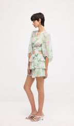 Floral Knot Cut Out Mini Dress Sets