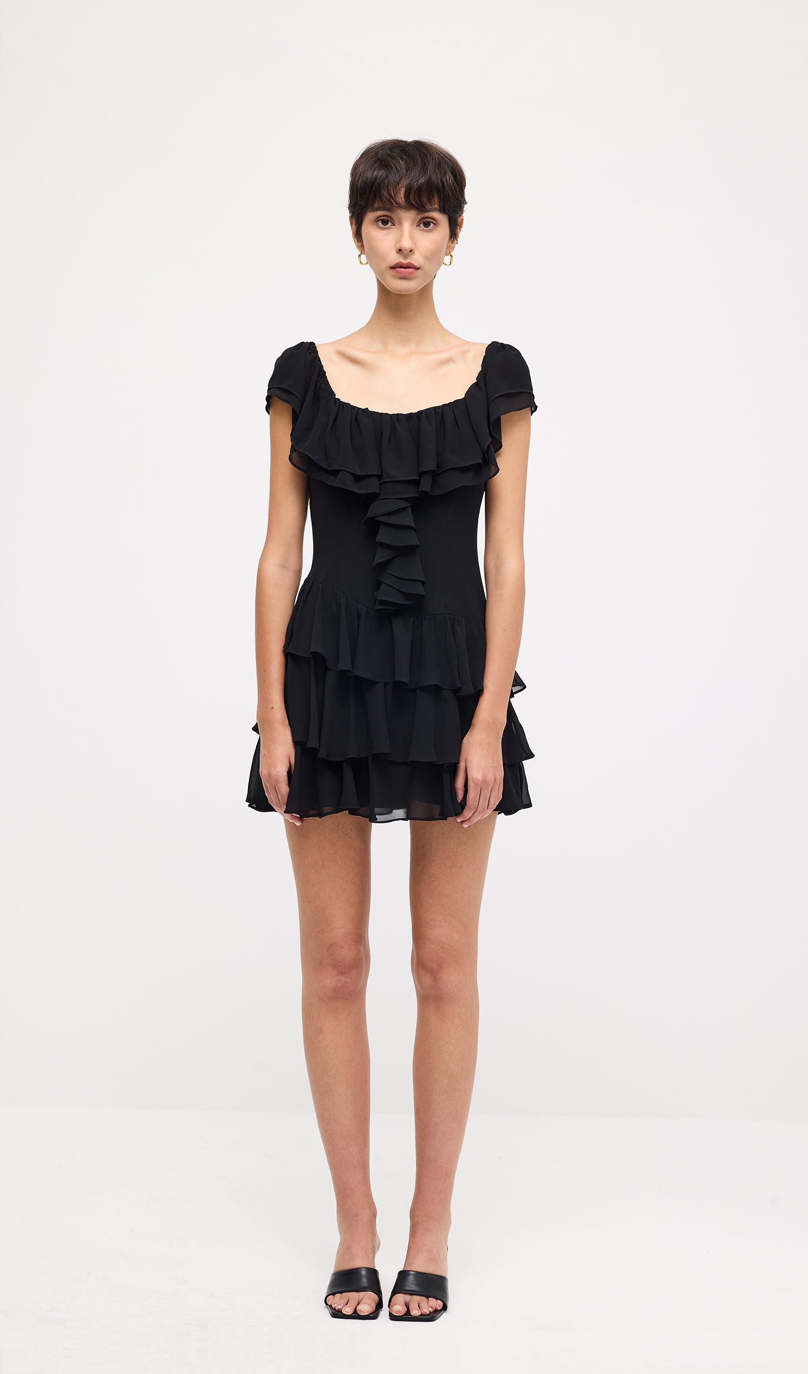 Sleeveless Ruffled Tiered Mini Dress