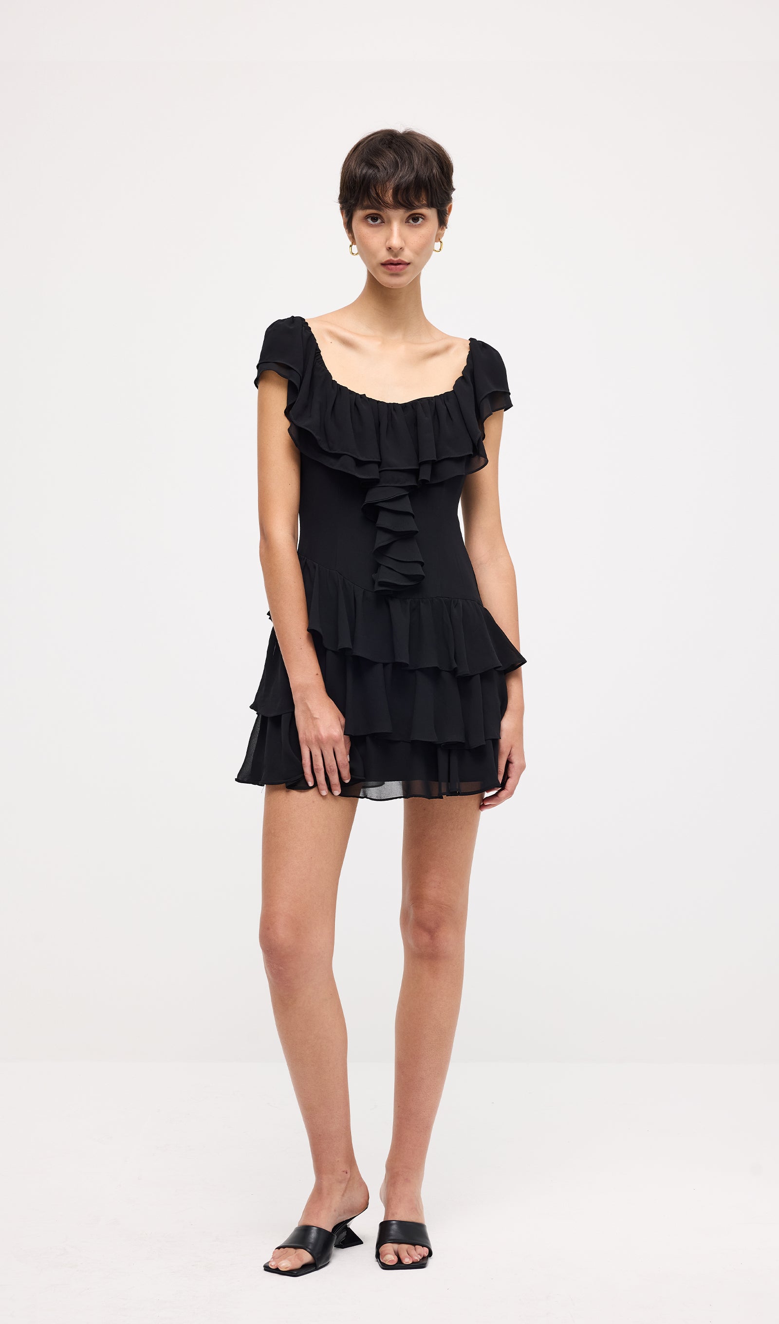Sleeveless Ruffled Tiered Mini Dress