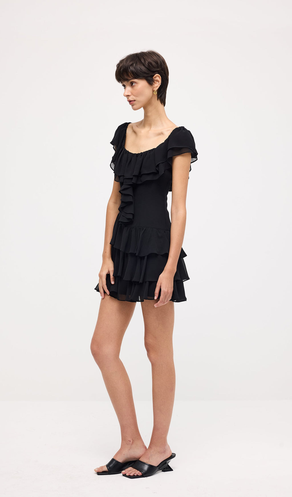 Sleeveless Ruffled Tiered Mini Dress