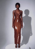 Jacop Sequined Halter Maxi Dress