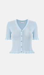 Openwork Jersey Maxi Skirt Sets In Baby Blue