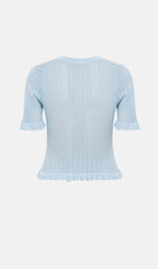 Openwork Jersey Maxi Skirt Sets In Baby Blue