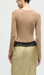 Open Twist Lace Maxi Dress In Eucalypt Black