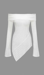 Trendy Asymmetrical Off Shoulder Top