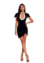 Solid Velvet U Neck Mini Dress