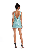 Lieu Sleeveless Open Back Sequined Mini Dress