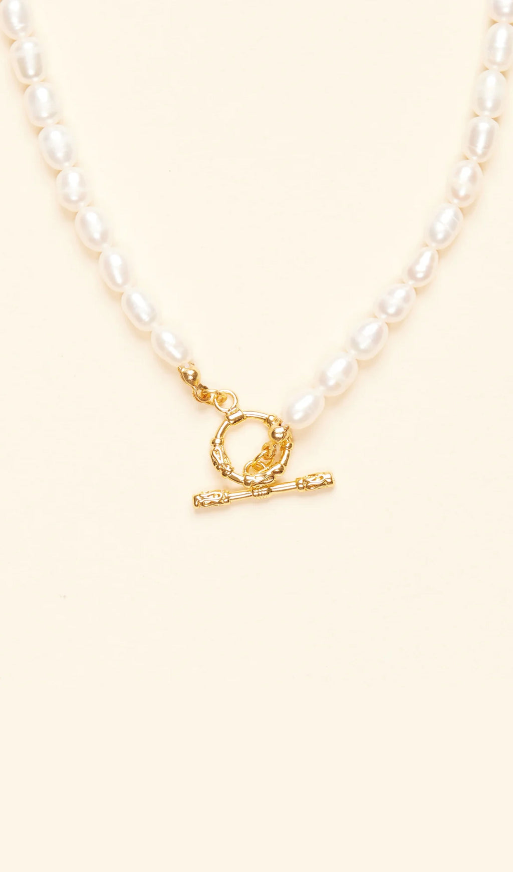 Toggle Pearl Chain Necklace