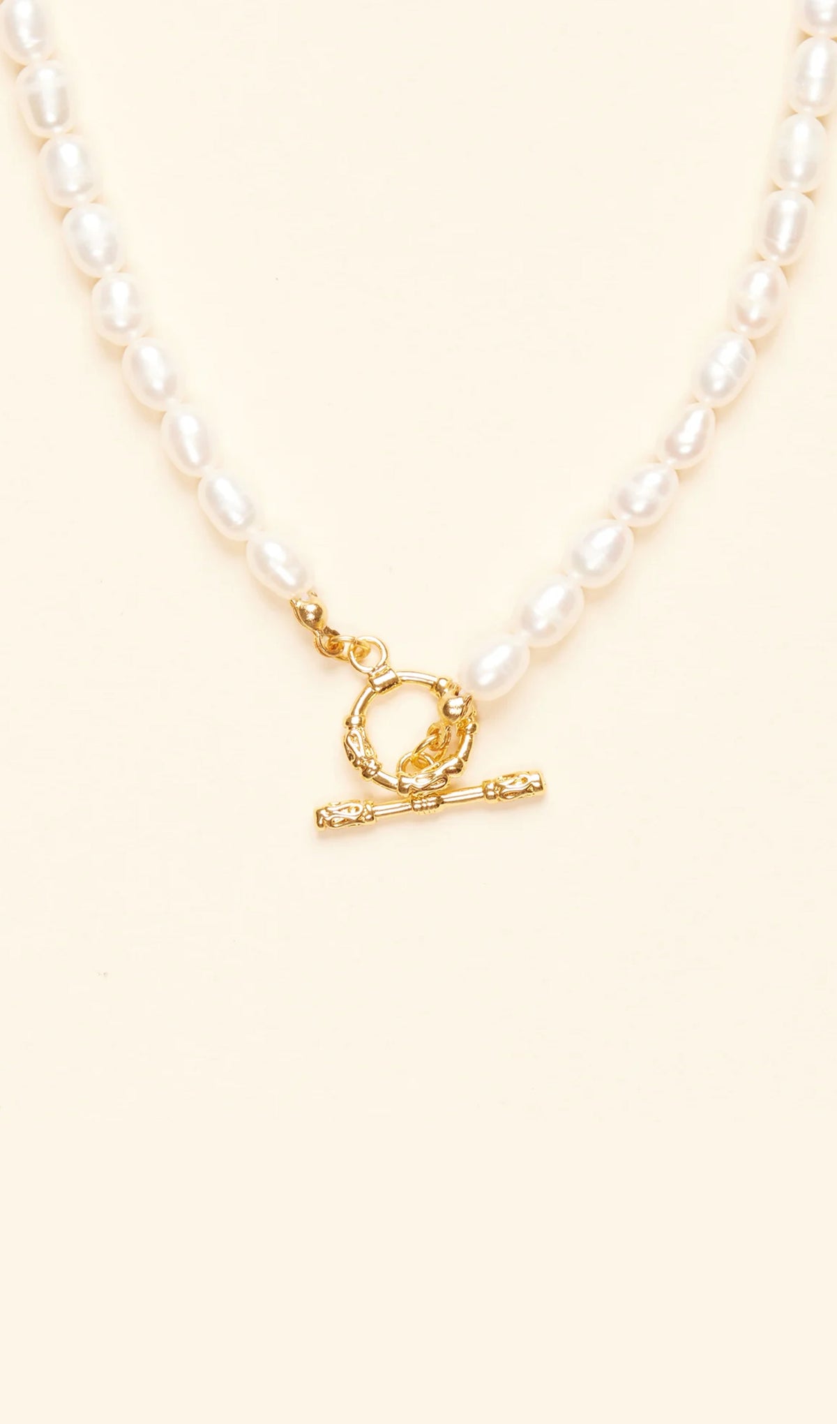Toggle Pearl Chain Necklace