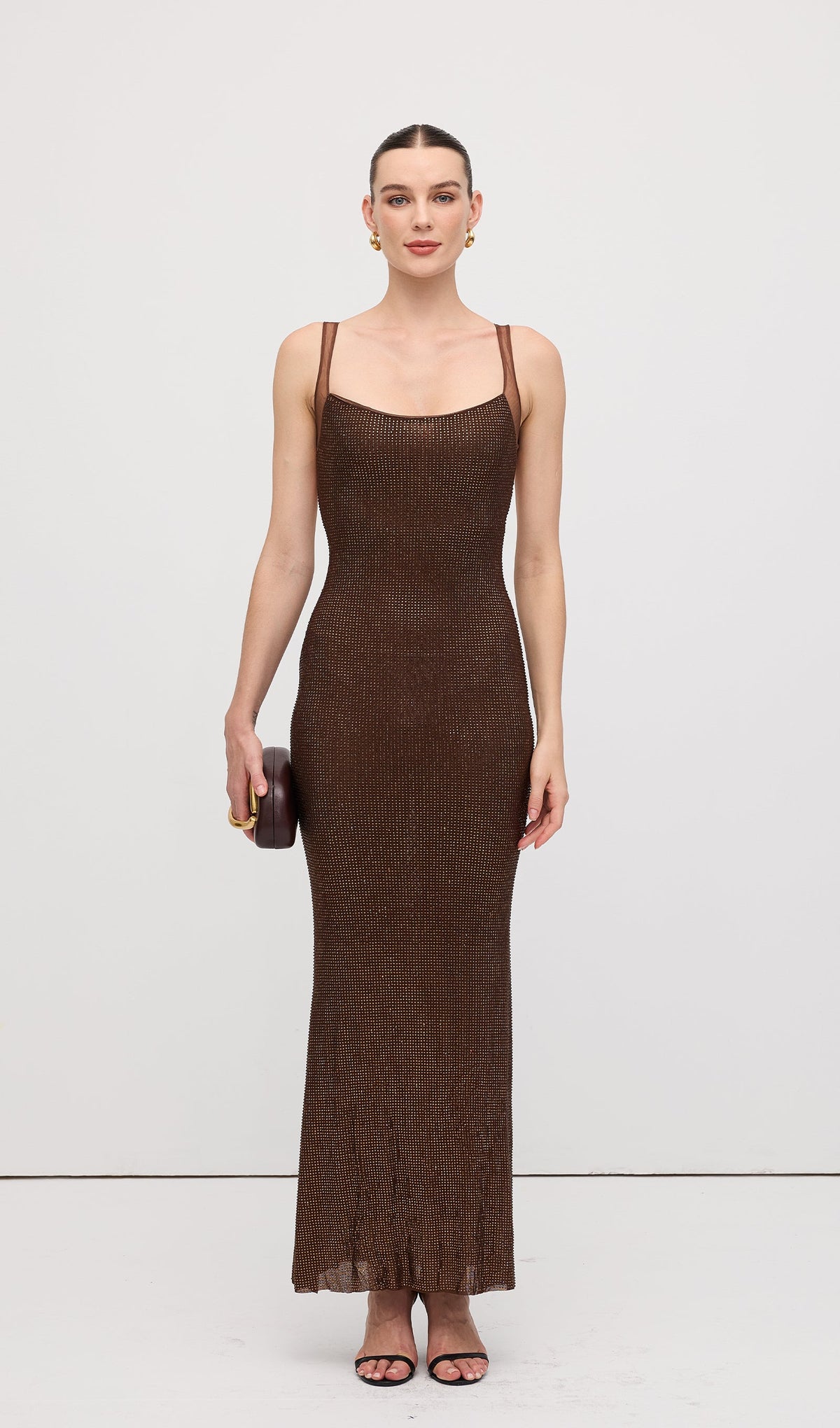 Hot Fix With Mesh Back Maxi Dress