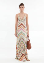 Brian Open Back Crochet Knit Maxi Dress