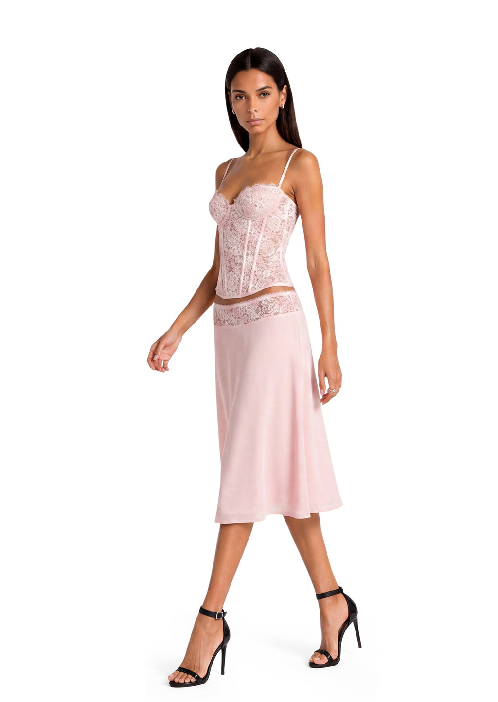 Naia Camisole Top & Lace Skirt Set