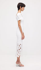 Embellished Applique Cutout Midi Dress