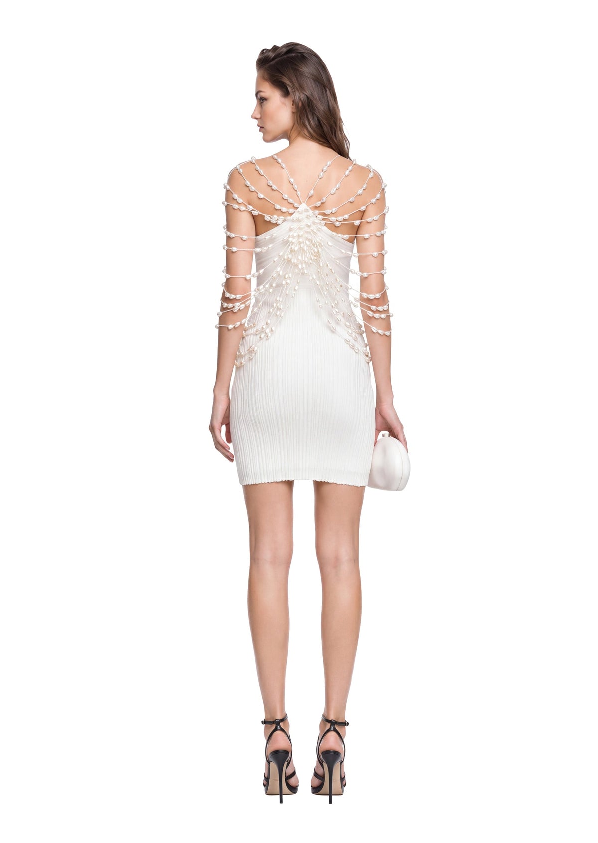Jacey Pearl Chain Knit Mini Dress