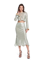 Nacala Long Sleeve Top & Sequin Skirt Set