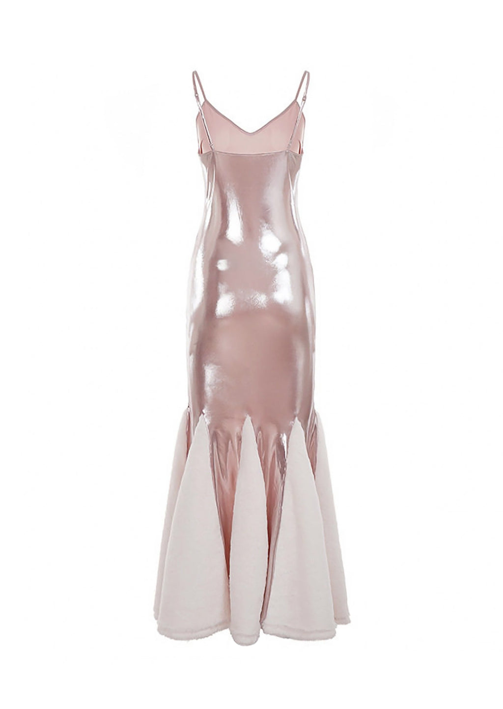 Dagon Glossy Maxi Dress In Pink