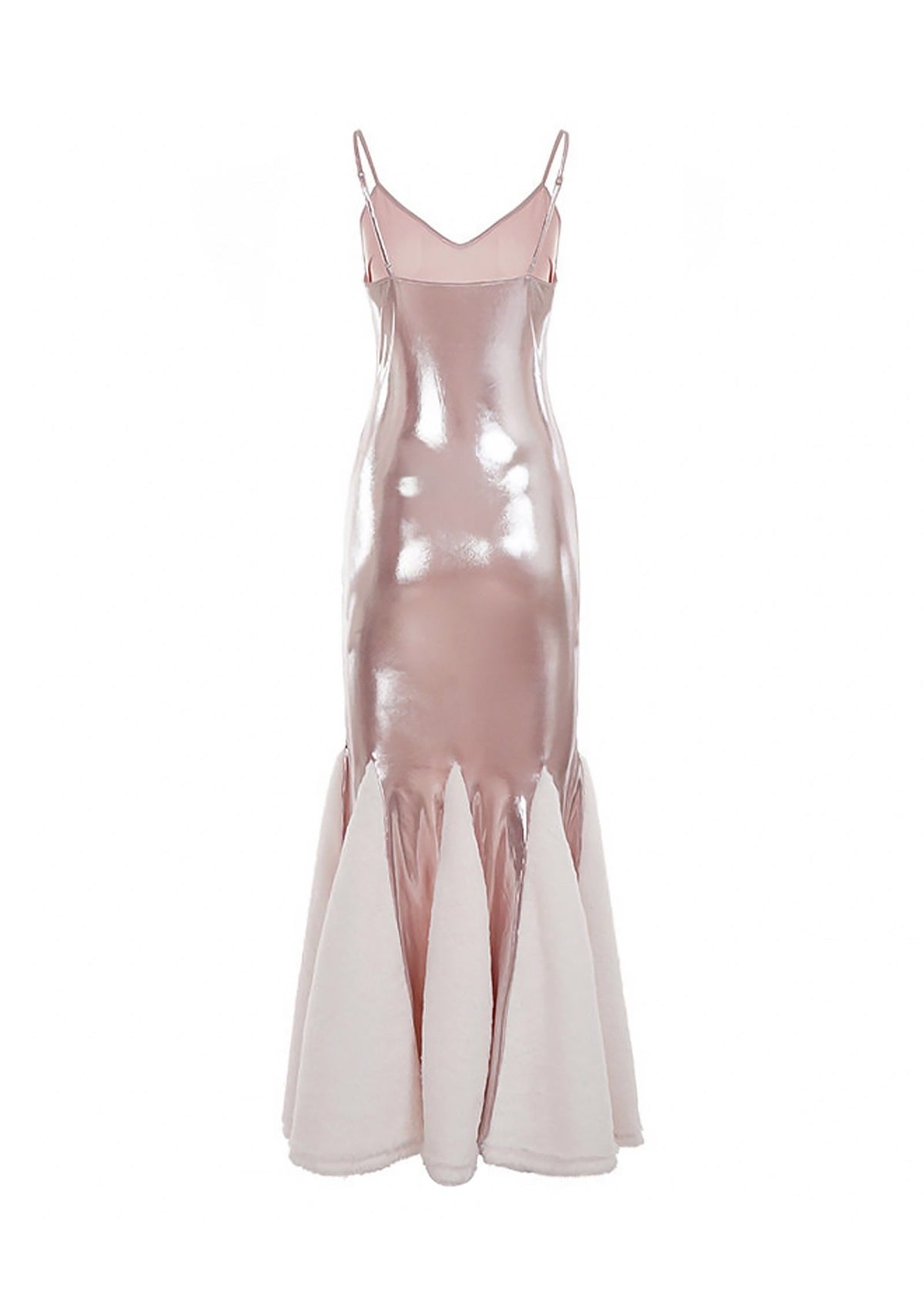Dagon Glossy Maxi Dress In Pink