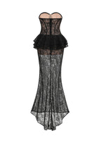 Zacharias Lace Strapless Maxi Dress In Black