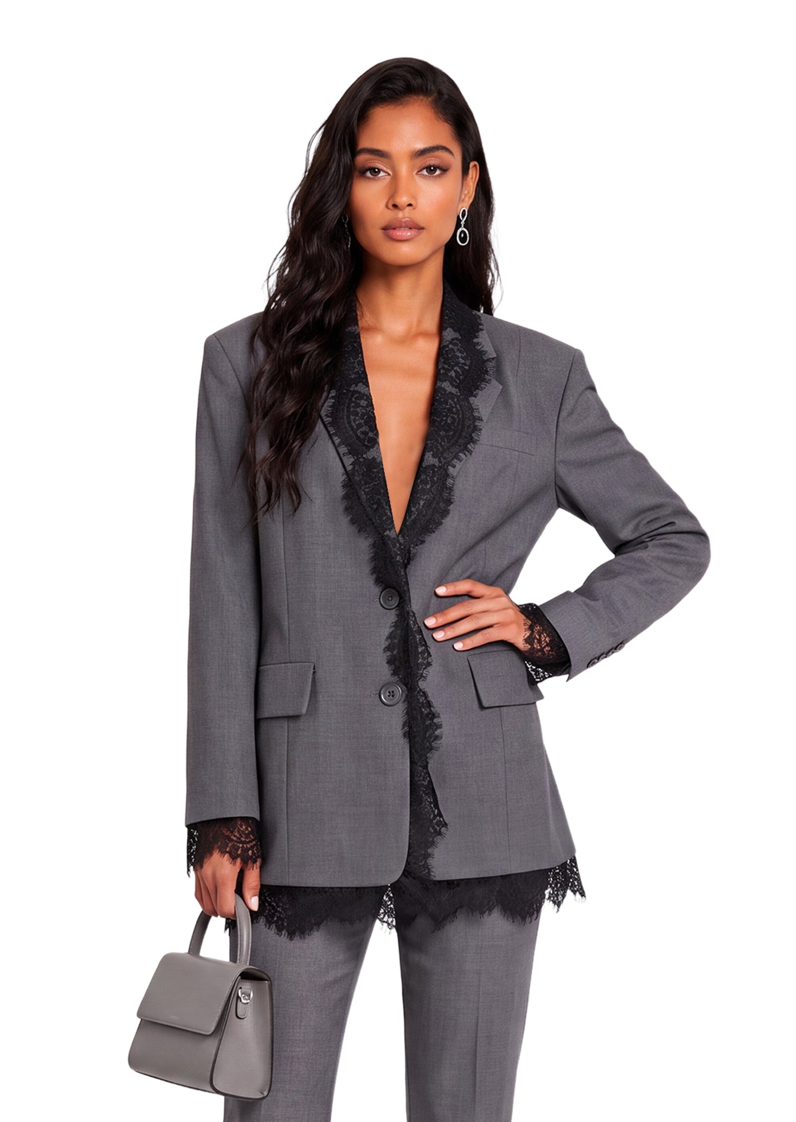 Tabea Lace Trimmed Suit Jacket
