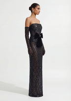 Bronx Embellished Maxi Dress With Gloves