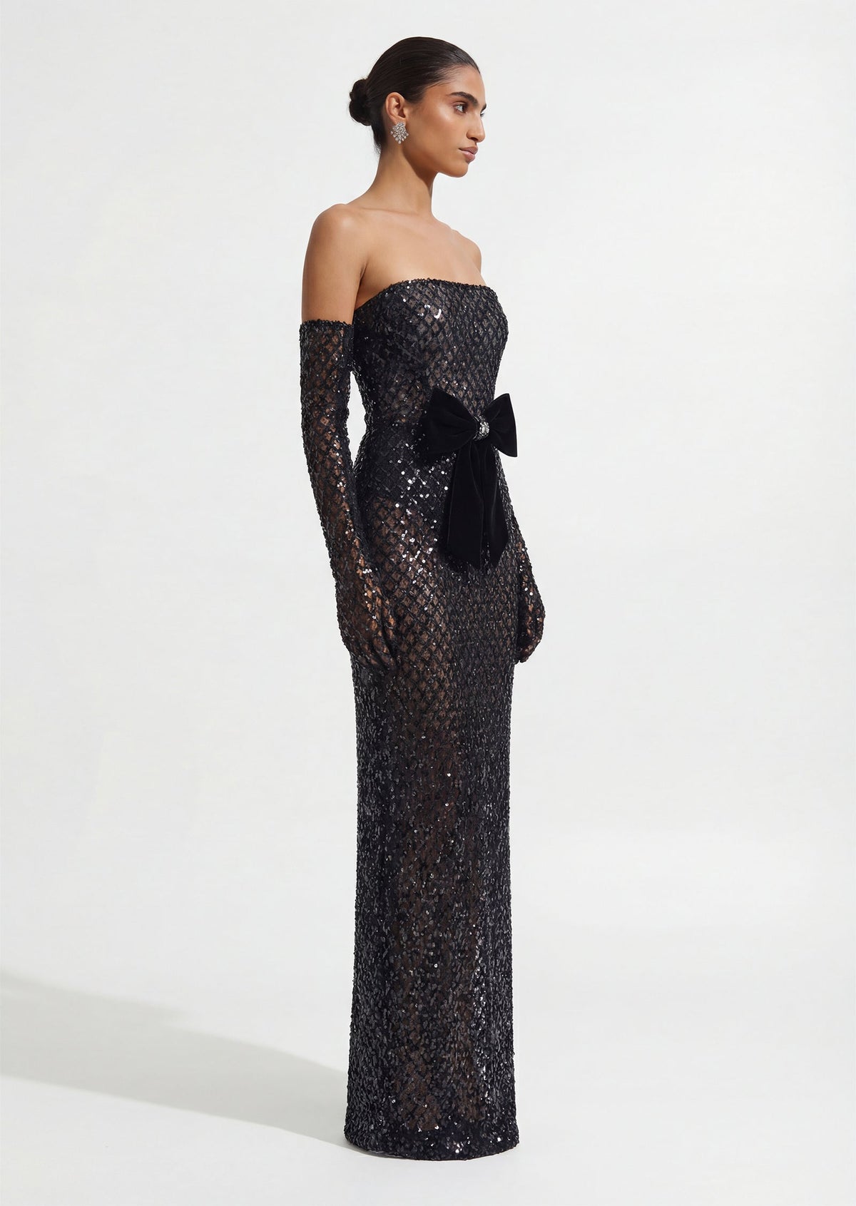 Bronx Embellished Maxi Dress With Gloves