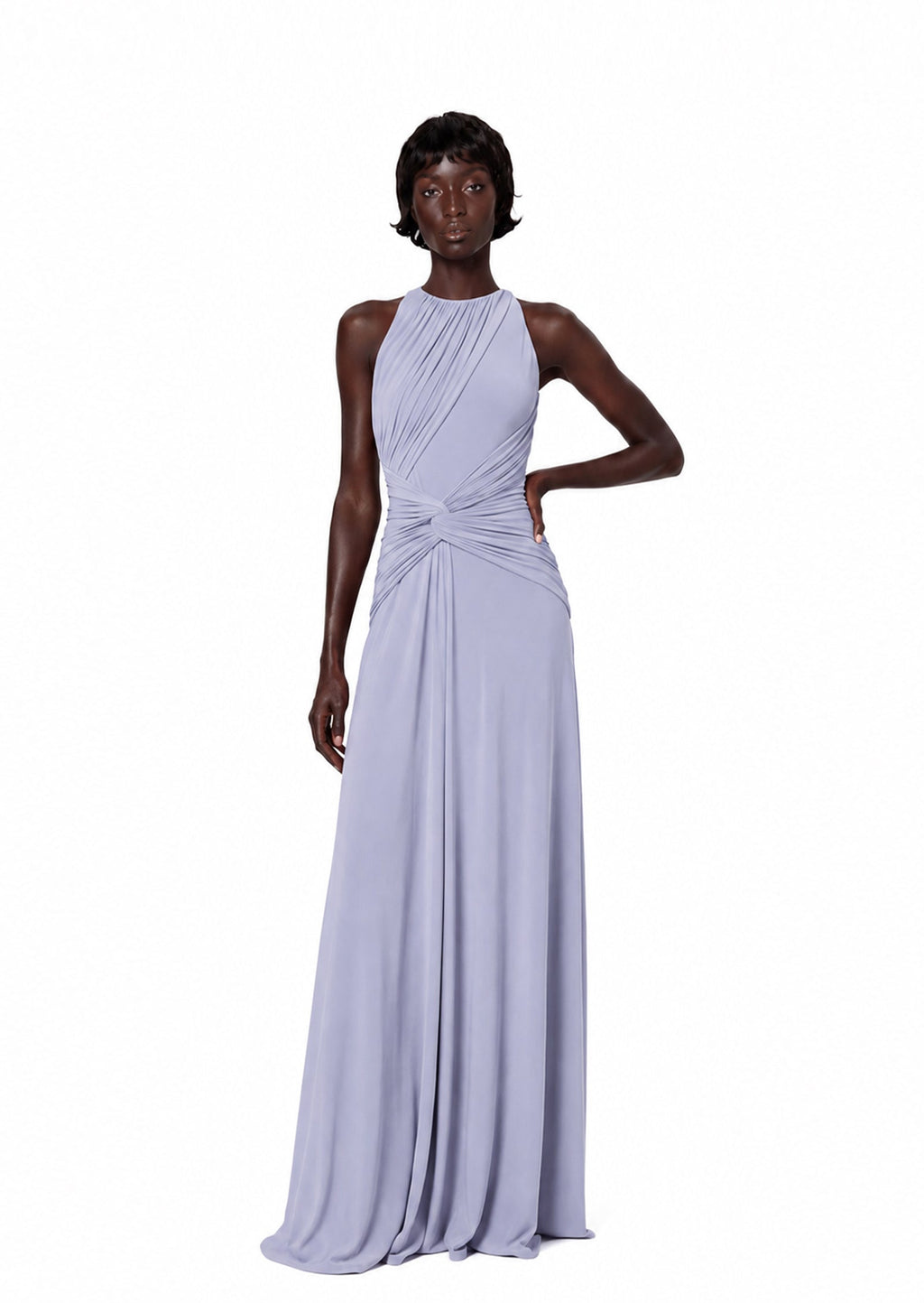 Minami Halter Neck Pleated Maxi Dress