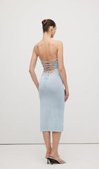 Knitted Halter Back Maxi Dress