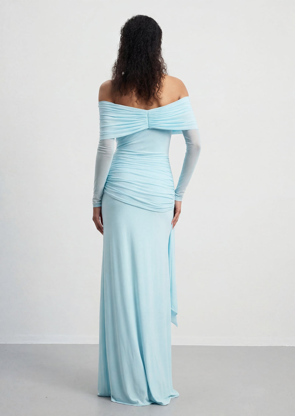 Heloise Long Sleeve Maxi Dress In Blue