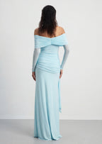 Heloise Long Sleeve Maxi Dress In Blue