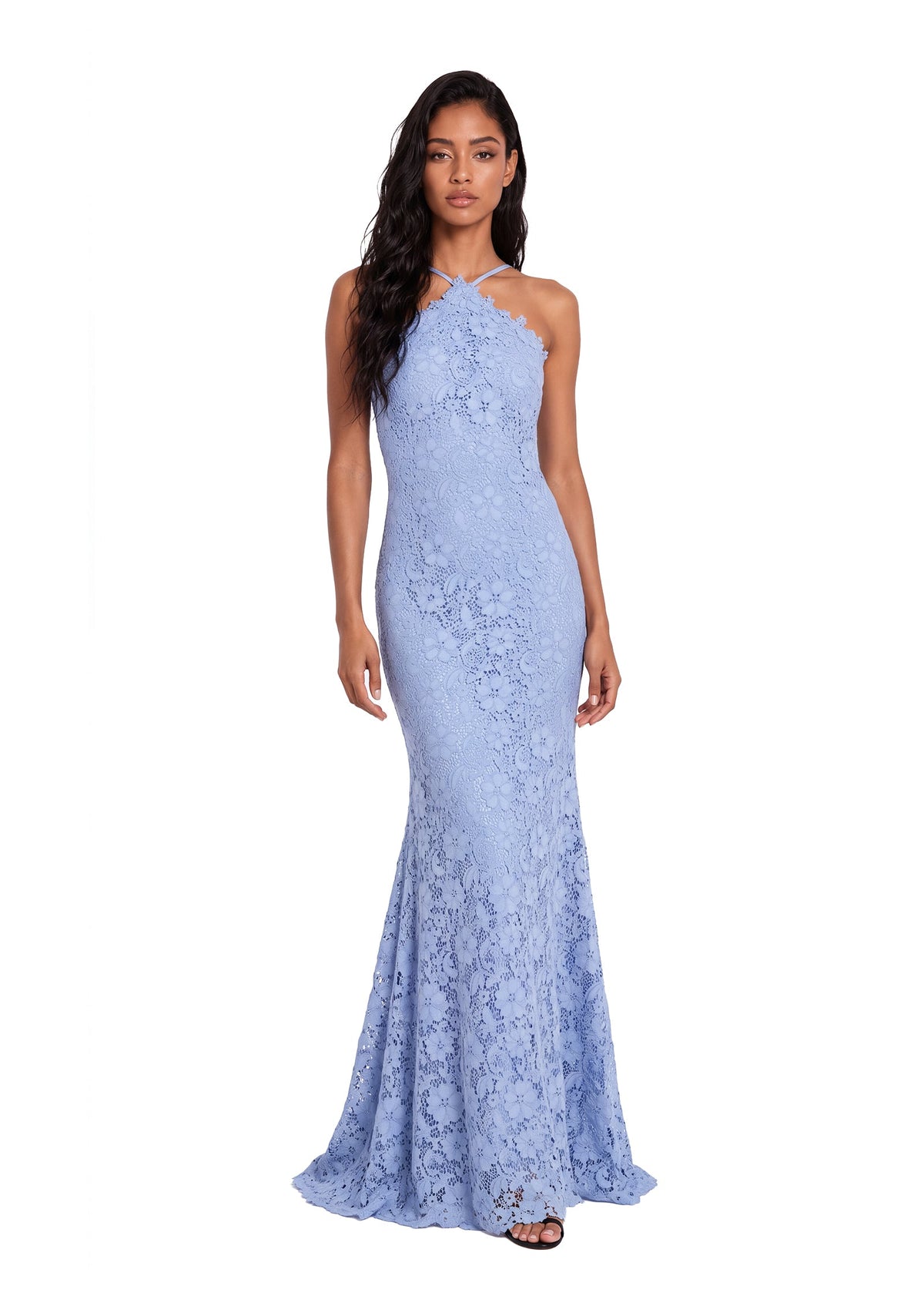 Oafe Halter Neck Lace Maxi Dress
