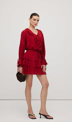 Ruffled Layered Mini Skirt Two Piece Sets