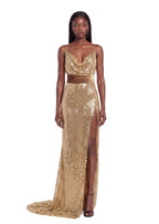 Dafina Open Back Sequined Maxi Dress