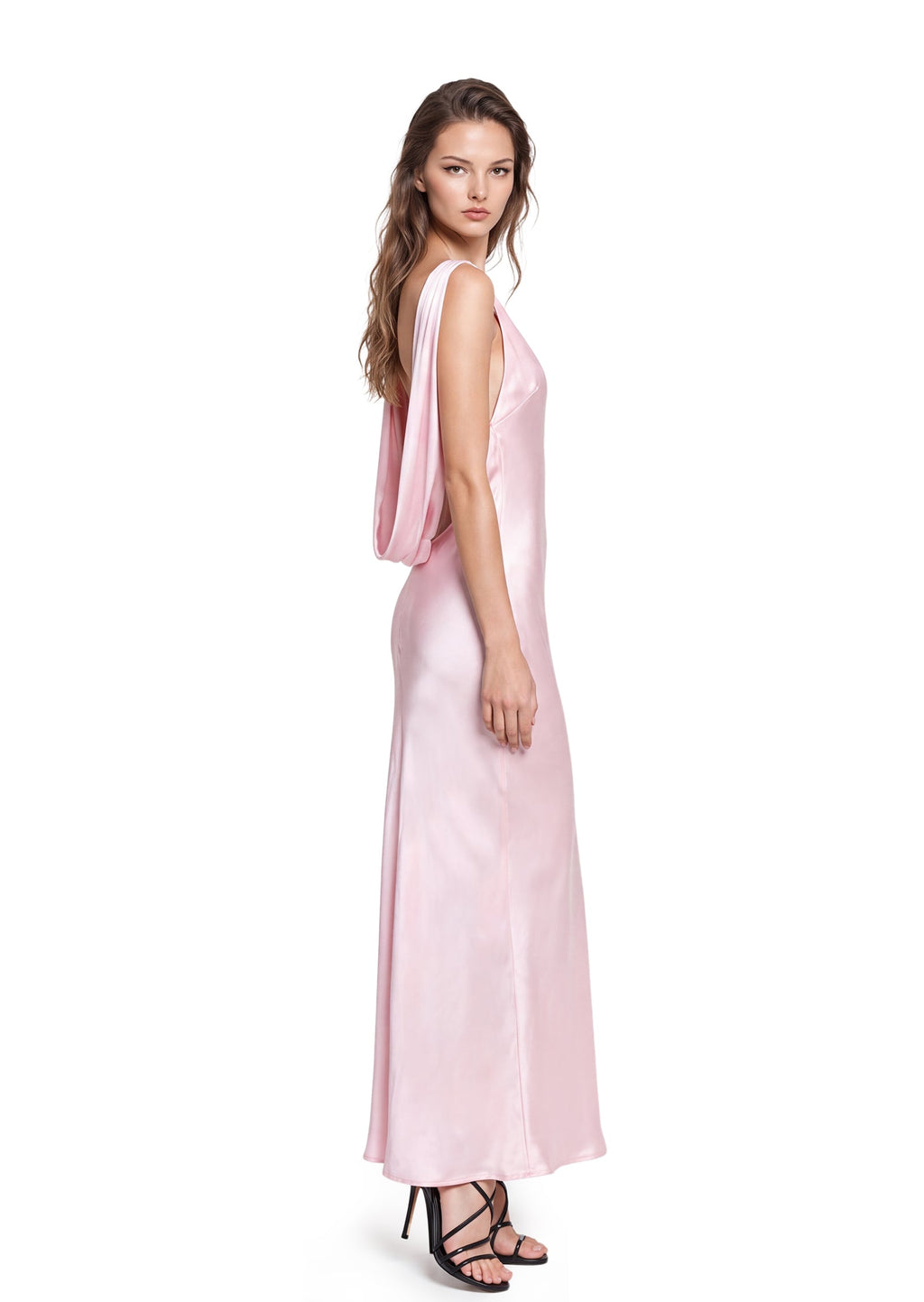 Kadin Satin Sleeveless Maxi Dress