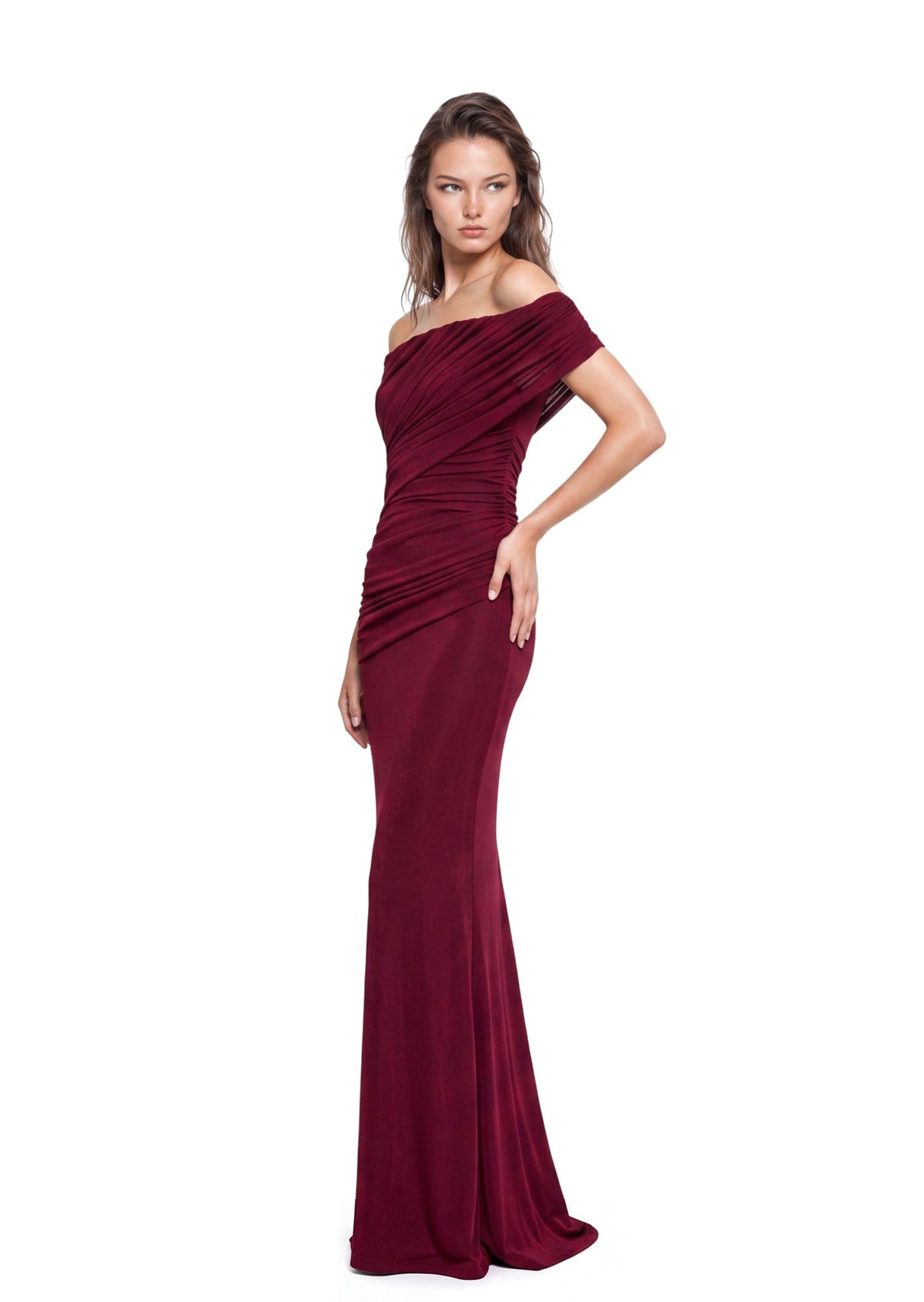 Jakai Off The Shoulder Stretch Maxi Dress
