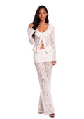 Earleen Lace Top & Flared Trousers Set