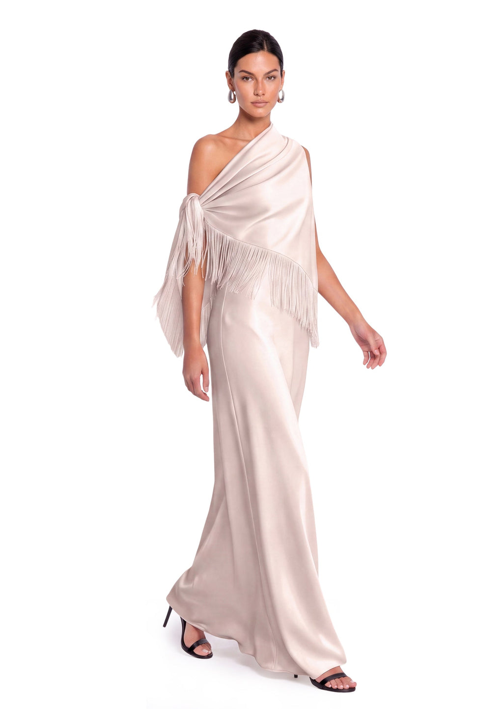 Tabor Satin Off Shoulder Maxi Dress