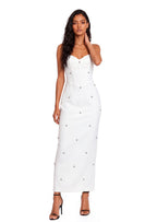 Jaddua Beaded Midi Dress In White