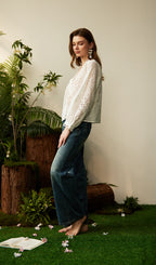 Hollow Out V Neck Top