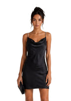 Naim Backless Chain Satin Mini Dress