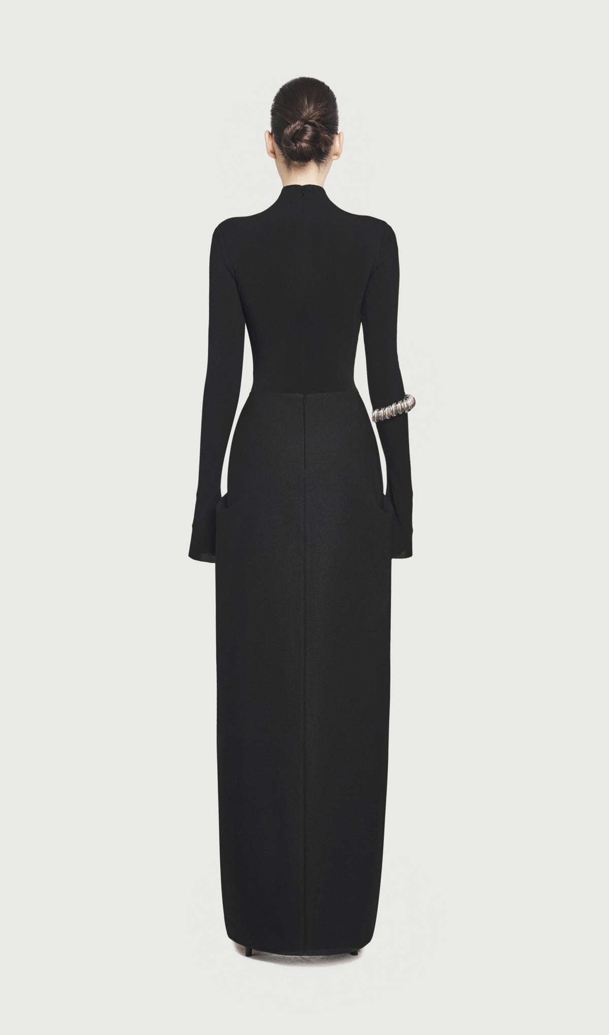 Asymmetrical Pleat Maxi Dress