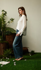 Lace Hollow Out  Blouse Top
